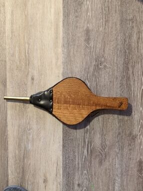 Wooden Bellows Fireplace Tool in Brown and Black
